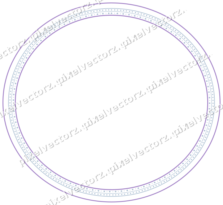 Dekorativer Zierrahmen in Violett und Blau mit Oval und Punktreihe
