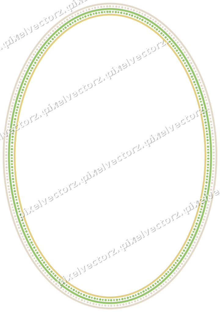 Dekorativer Zierrahmen in Limette und Gelb mit Oval und Perlenreihe