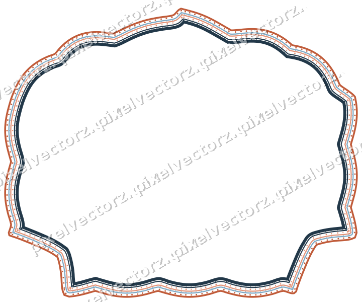 Dekorativer Zierrahmen in Orange und Türkis mit Tafel und Eselsrücken