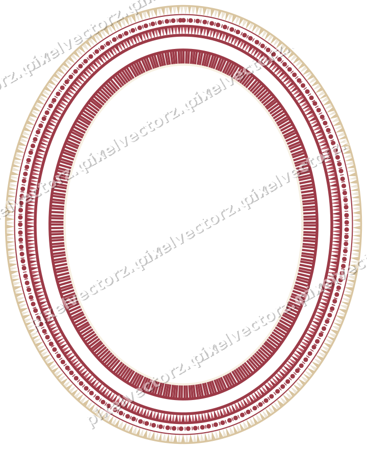 Dekorativer Zierrahmen in Dunkelrosa und Rot mit Oval und Zahnschnitt