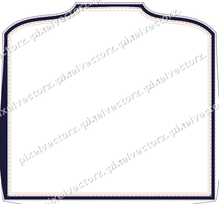 Dekorativer Zierrahmen in Orange und Blau mit Tafel