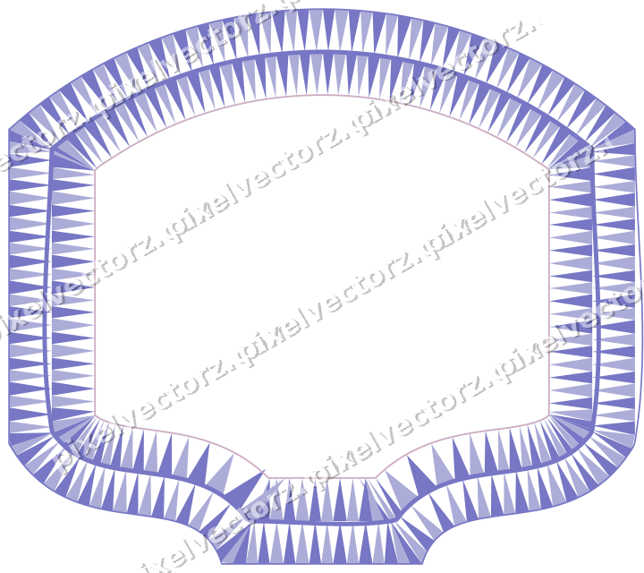 Dekorativer Zierrahmen in Violett und Blau mit Tafel und Rundbogen