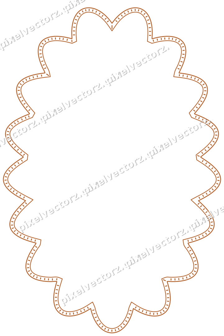 Dekorativer Zierrahmen in Dunkelgrün und Orange mit Oval