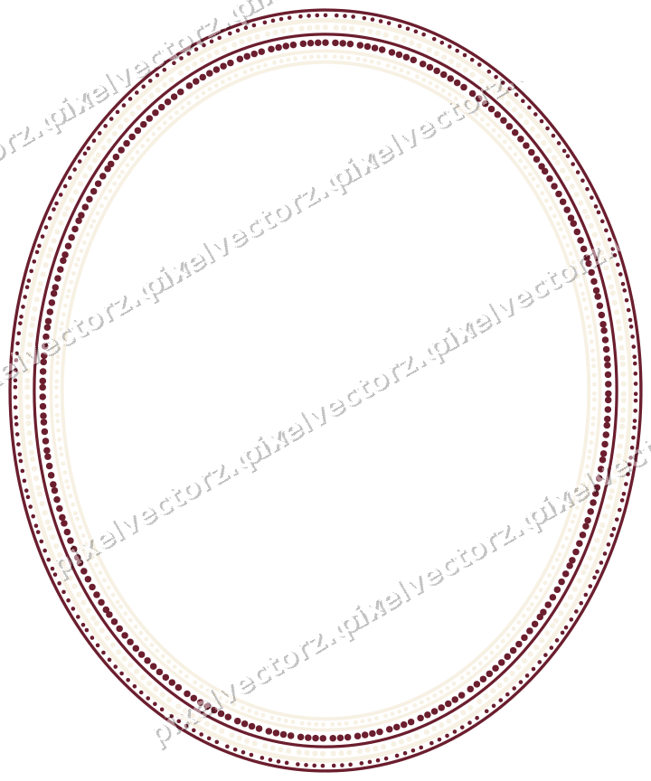 Dekorativer Zierrahmen in Dunkelrosa und Rot mit Oval und Punktreihe