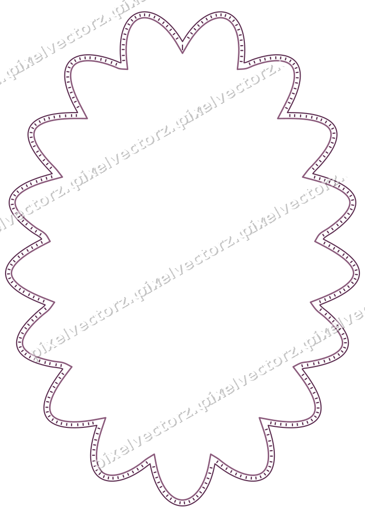 Dekorativer Zierrahmen in Dunkelmagenta und Limette mit Oval