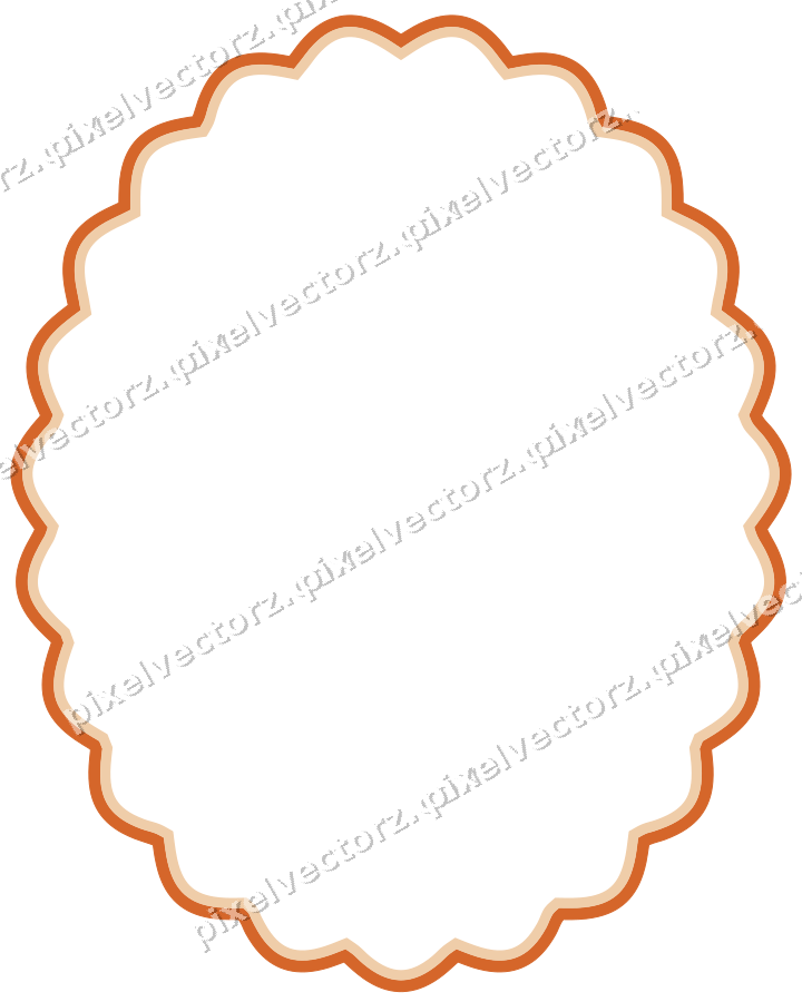 Dekorativer Zierrahmen in Dunkelblau und Orange mit Oval