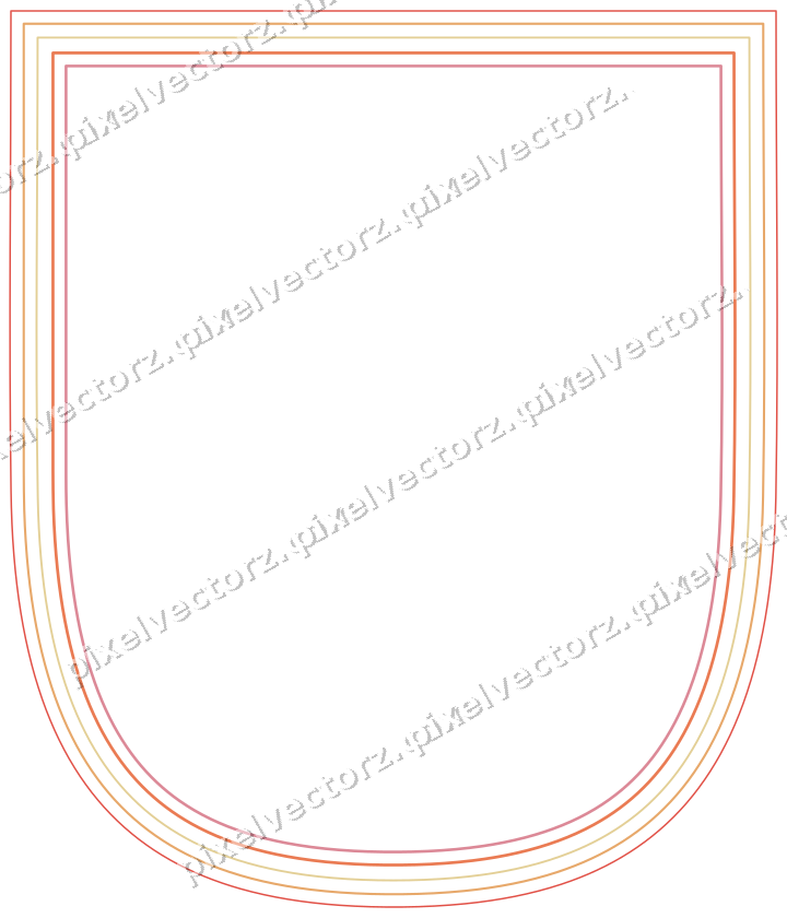 Dekorativer Zierrahmen in Rot und Orange mit Wappen