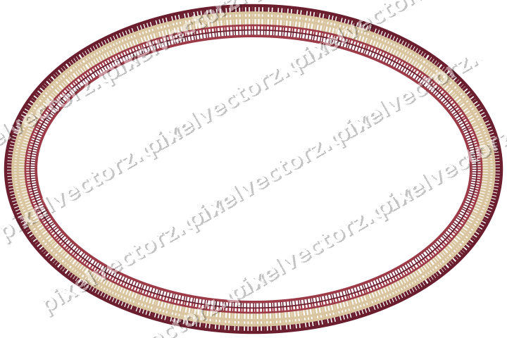 Dekorativer Zierrahmen in Dunkelrosa und Rot mit Oval und Schraffur