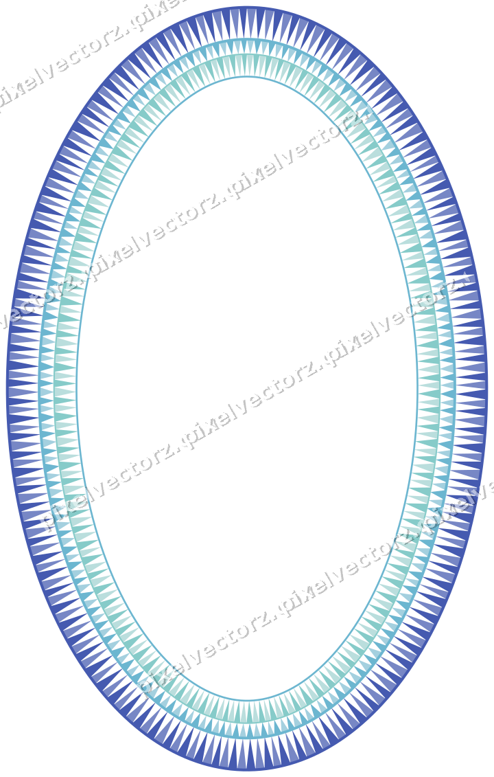Dekorativer Zierrahmen in Blau und Türkis mit Oval und Zahnschnitt