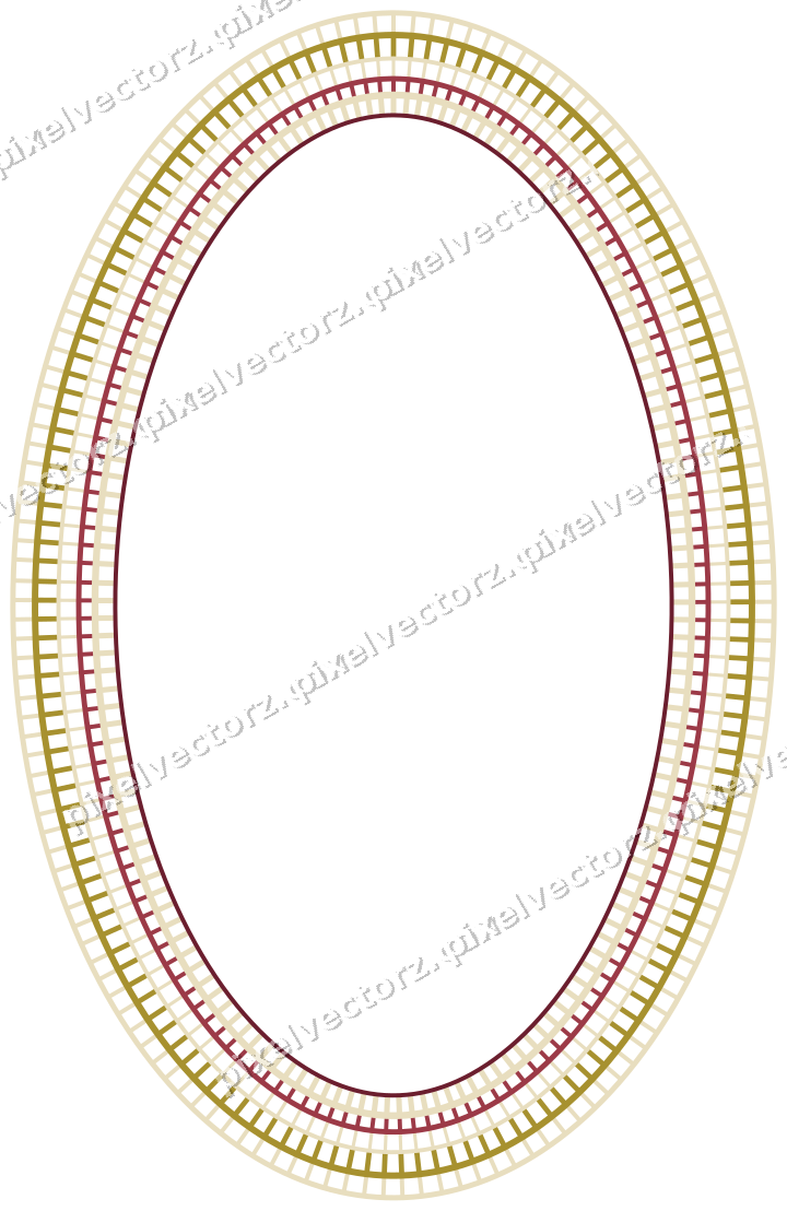 Dekorativer Zierrahmen in Dunkelrosa und Rot mit Oval und Schraffur