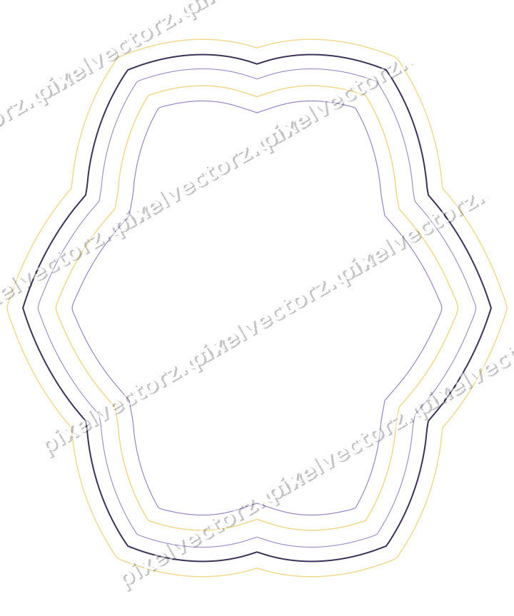 Dekorativer Zierrahmen in Bernstein und Violett mit Oval