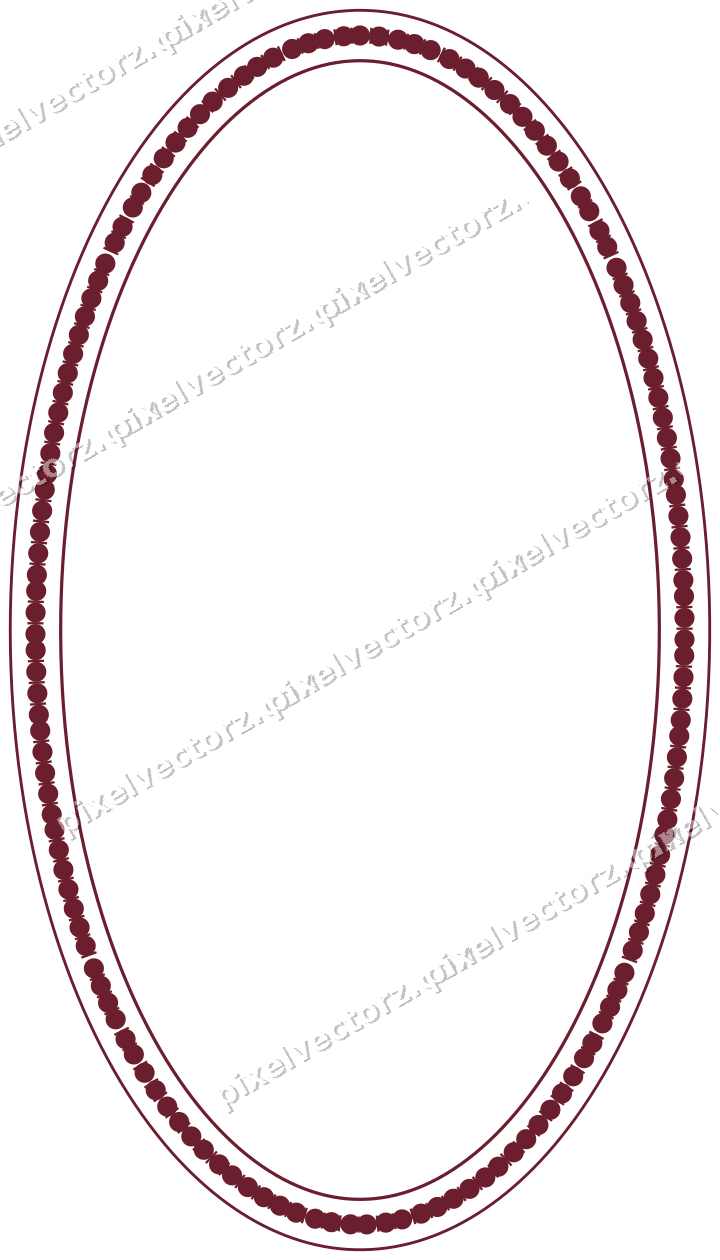 Dekorativer Zierrahmen in Dunkelrosa und Rot mit Oval und Perlenreihe