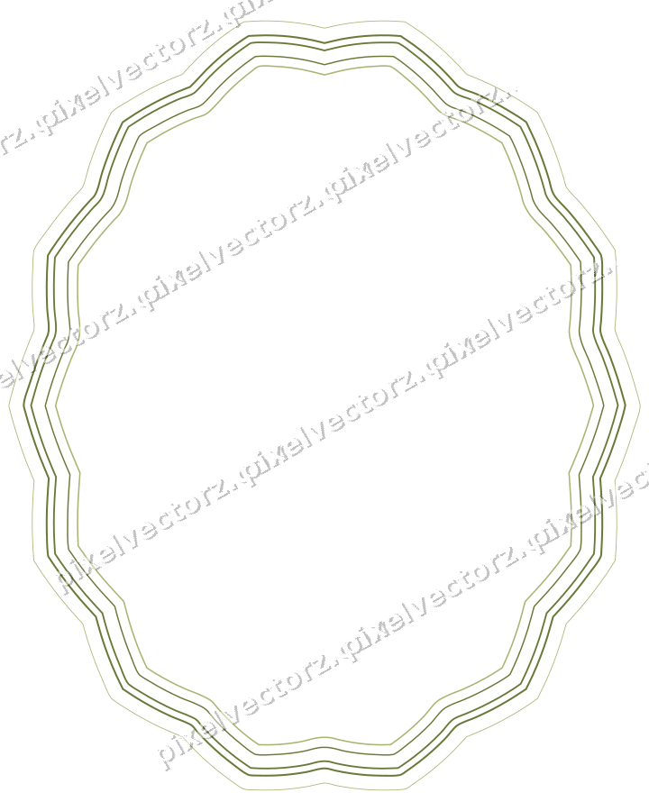 Dekorativer Zierrahmen in Limette und Rosa mit Oval und Zackenrand