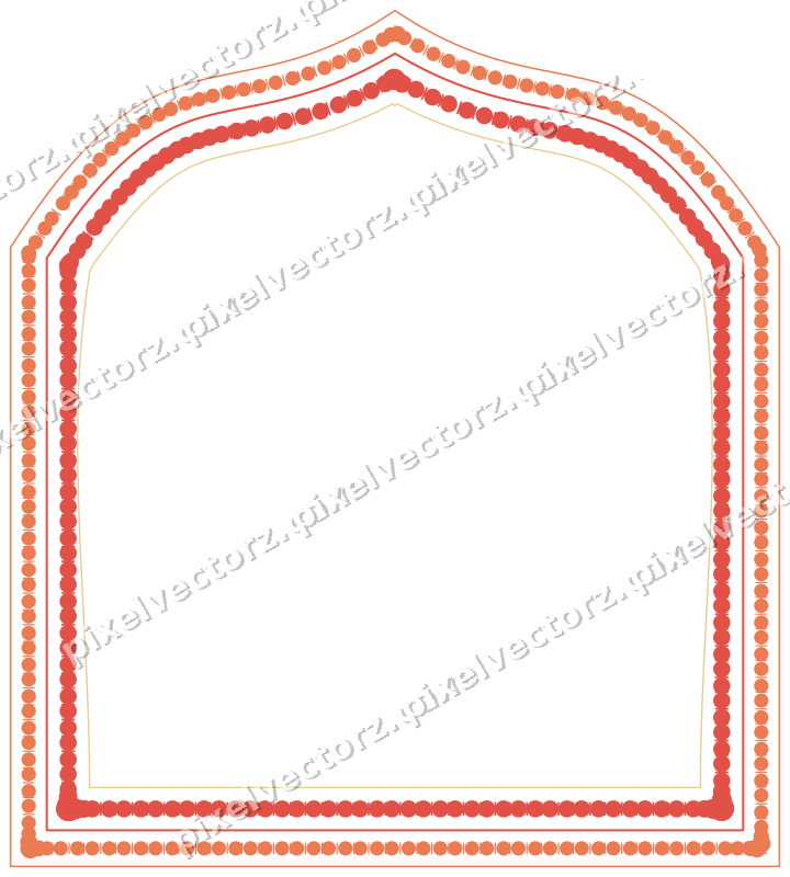 Dekorativer Zierrahmen in Rot und Orange mit Tafel und Eselsrücken