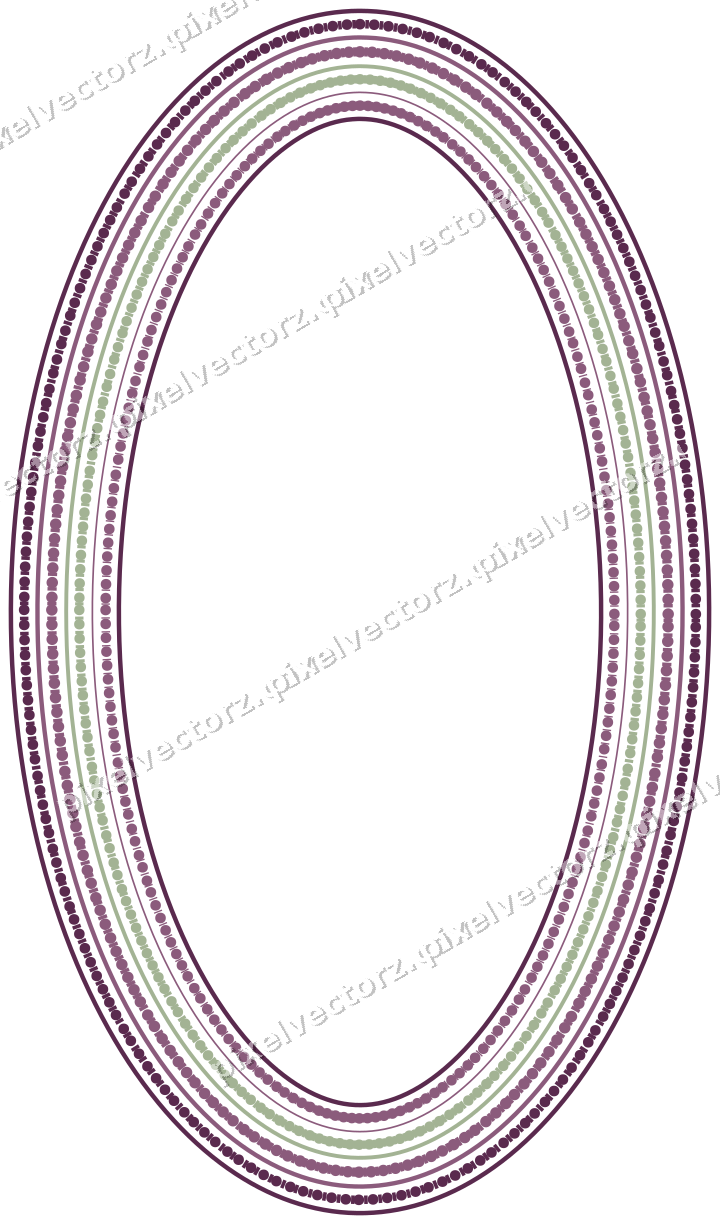Dekorativer Zierrahmen in Dunkelmagenta und Limette mit Oval