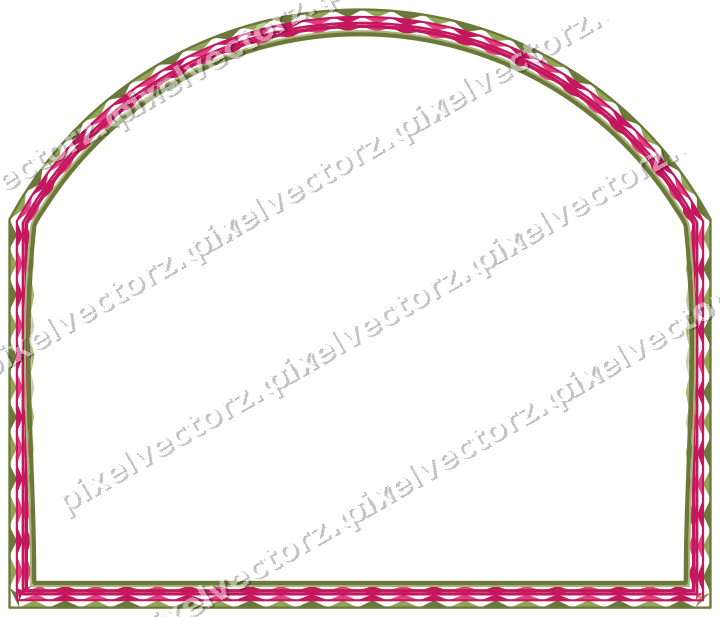 Dekorativer Zierrahmen in Limette und Rosa mit Tafel und Rundbogen
