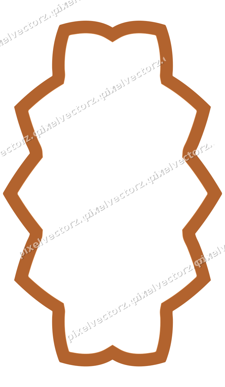 Dekorativer Zierrahmen in Orange und Petrol mit Oval und Zackenrand