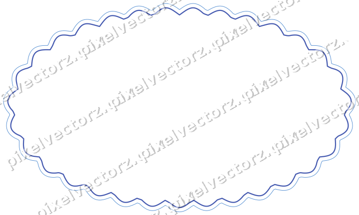 Dekorativer Zierrahmen in Blau und Türkis mit Oval und Lappenrand