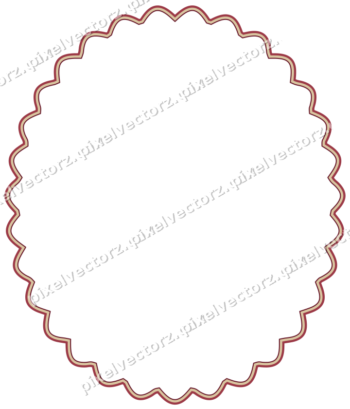 Dekorativer Zierrahmen in Dunkelrosa und Rot mit Oval und Lappenrand