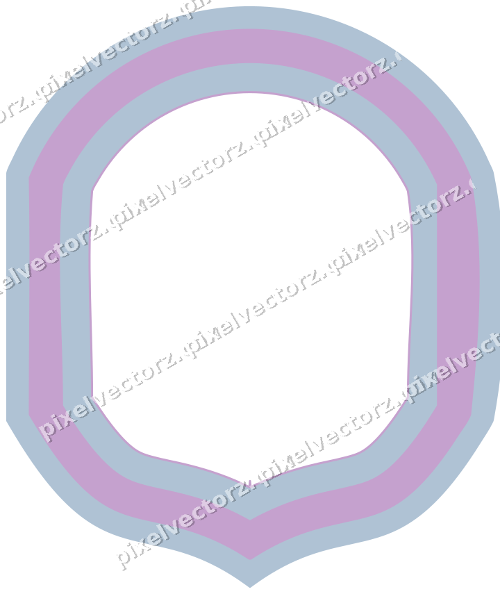 Dekorativer Zierrahmen in Violett und Blau mit Tafel und Rundbogen