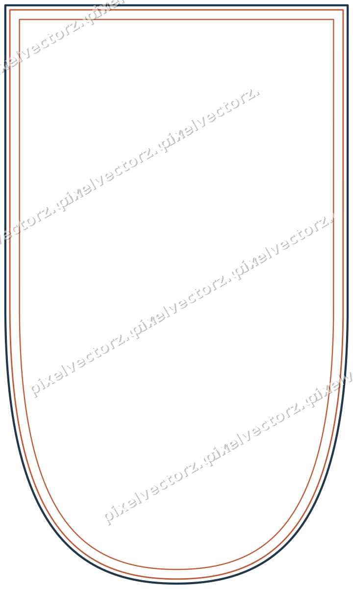 Dekorativer Zierrahmen in Orange und Türkis mit Wappen