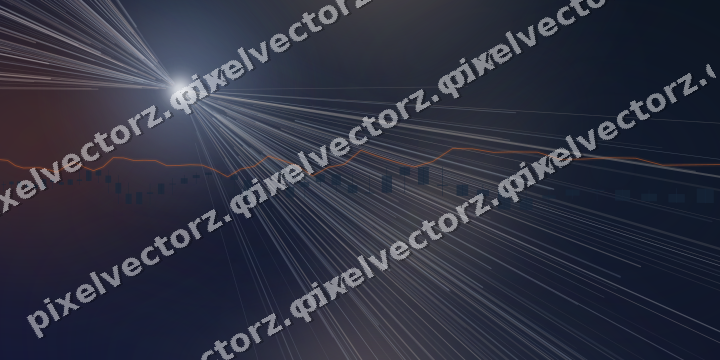 Leuchtender Neon Diagramm Hintergrund in Dunkelblau und Orange