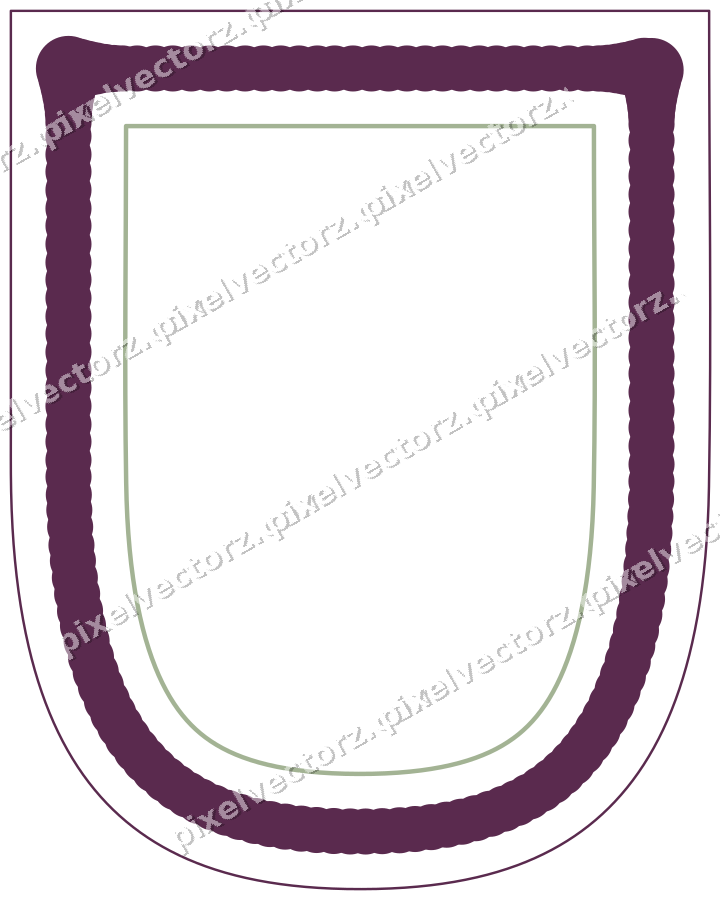 Dekorativer Zierrahmen in Dunkelmagenta und Limette mit Wappen