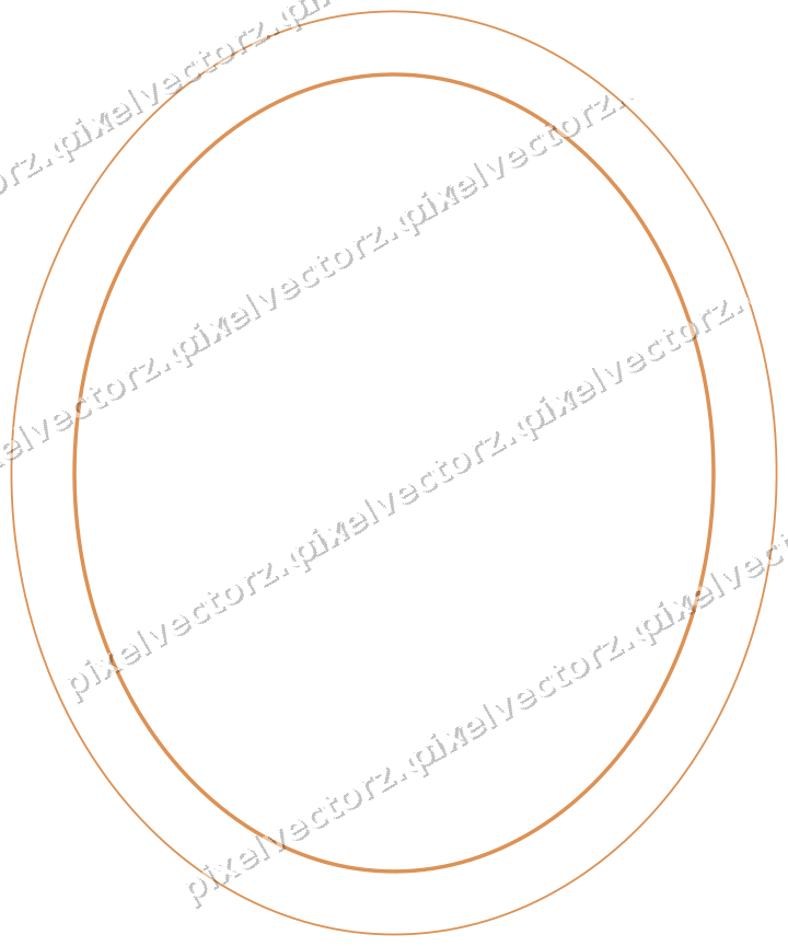 Dekorativer Zierrahmen in Orange und Petrol mit Oval