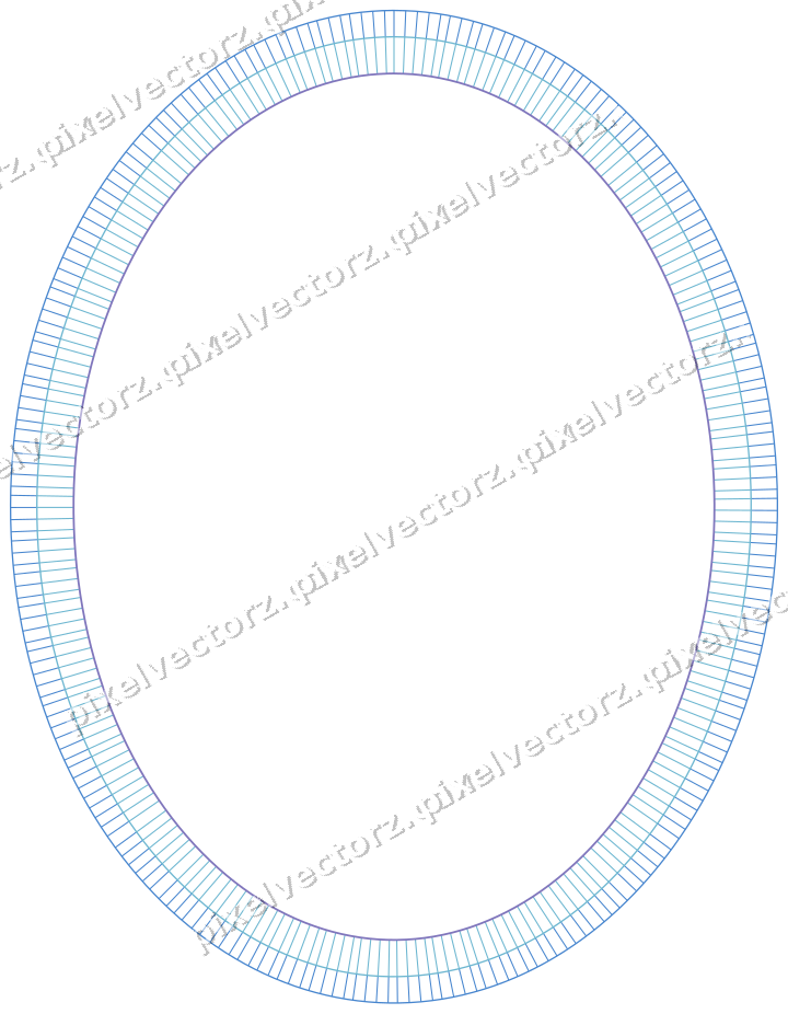 Dekorativer Zierrahmen in Blau und Türkis mit Oval und Schraffur