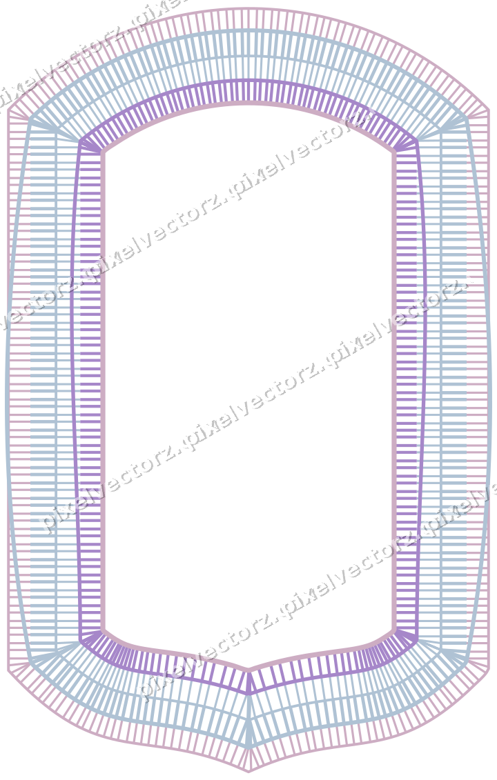 Dekorativer Zierrahmen in Violett und Blau mit Tafel und Rundbogen