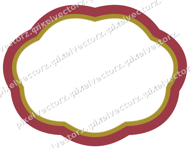 Dekorativer Zierrahmen in Dunkelrosa und Rot mit Oval und Lappenrand