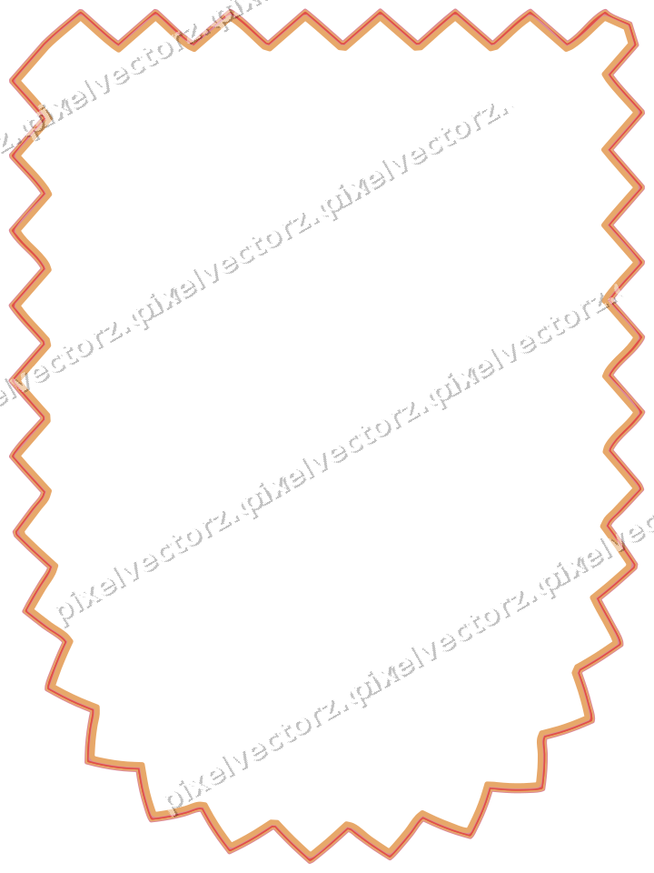 Dekorativer Zierrahmen in Rot und Orange mit Wappen und Zackenrand