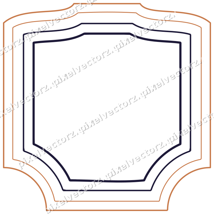 Dekorativer Zierrahmen in Orange und Blau mit Tafel