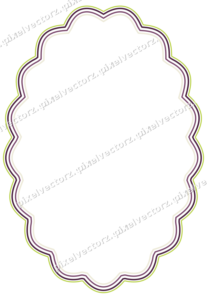 Dekorativer Zierrahmen in Dunkelmagenta und Limette mit Oval
