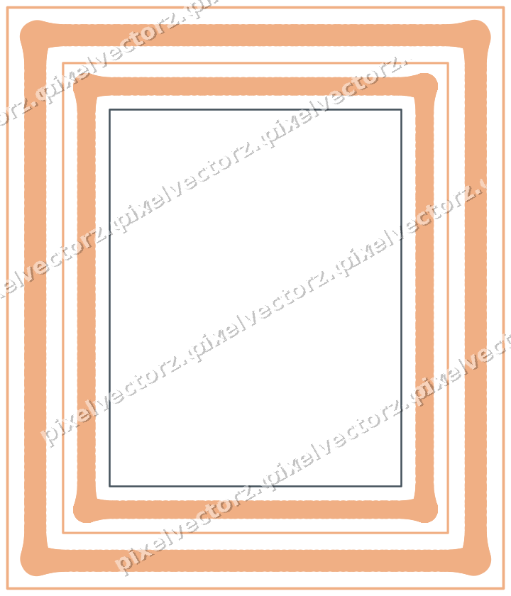 Dekorativer Zierrahmen in Blau und Orange mit Tafel und Punktreihe
