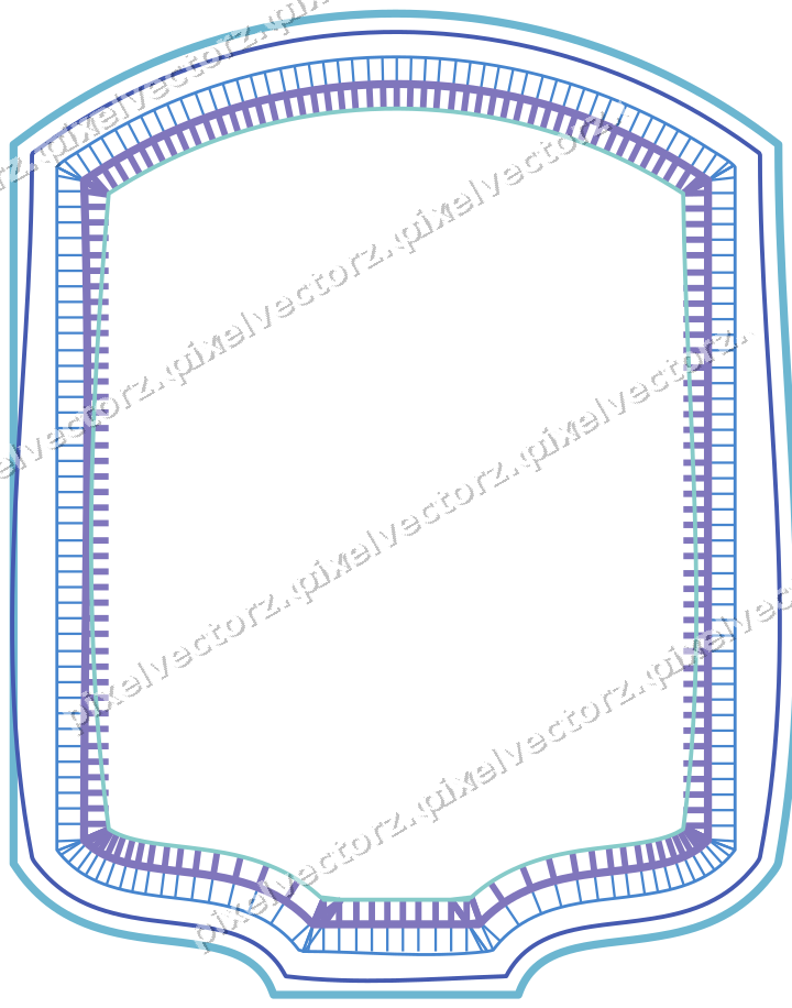 Dekorativer Zierrahmen in Blau und Türkis mit Tafel und Rundbogen
