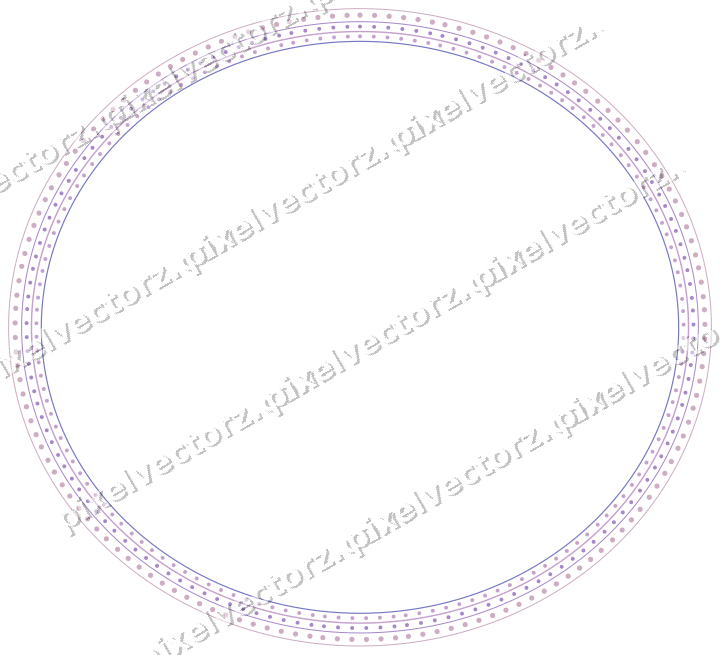 Dekorativer Zierrahmen in Violett und Blau mit Oval und Punktreihe