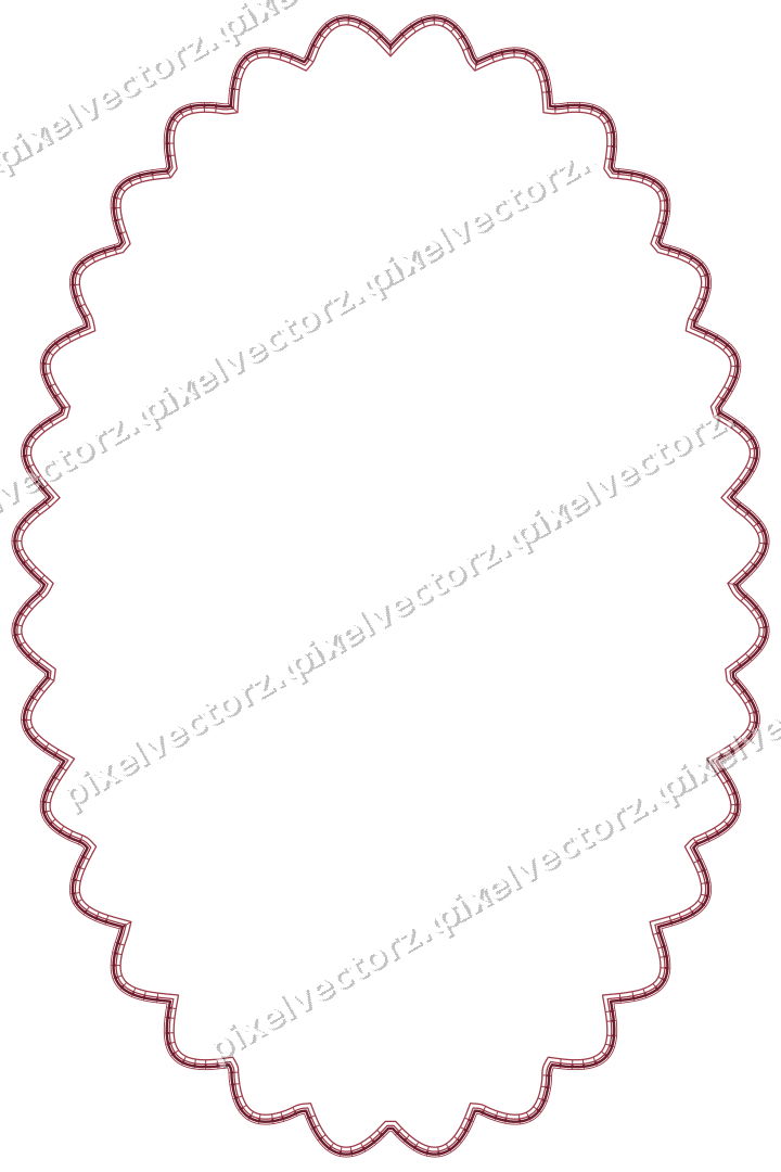 Dekorativer Zierrahmen in Dunkelrosa und Rot mit Oval und Lappenrand