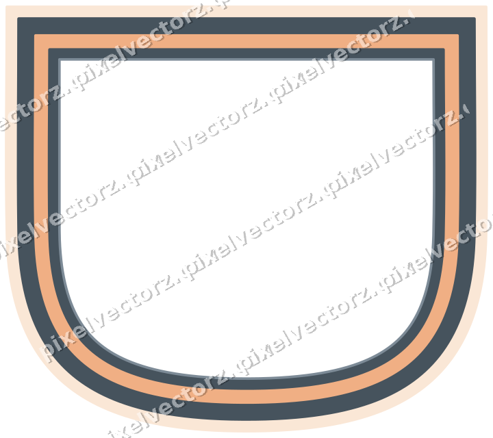 Dekorativer Zierrahmen in Blau und Orange mit Wappen und Volles Band