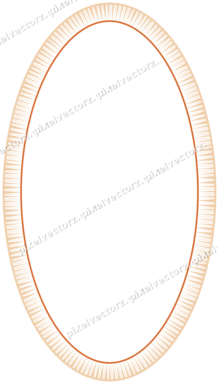 Dekorativer Zierrahmen in Dunkelblau und Orange mit Oval