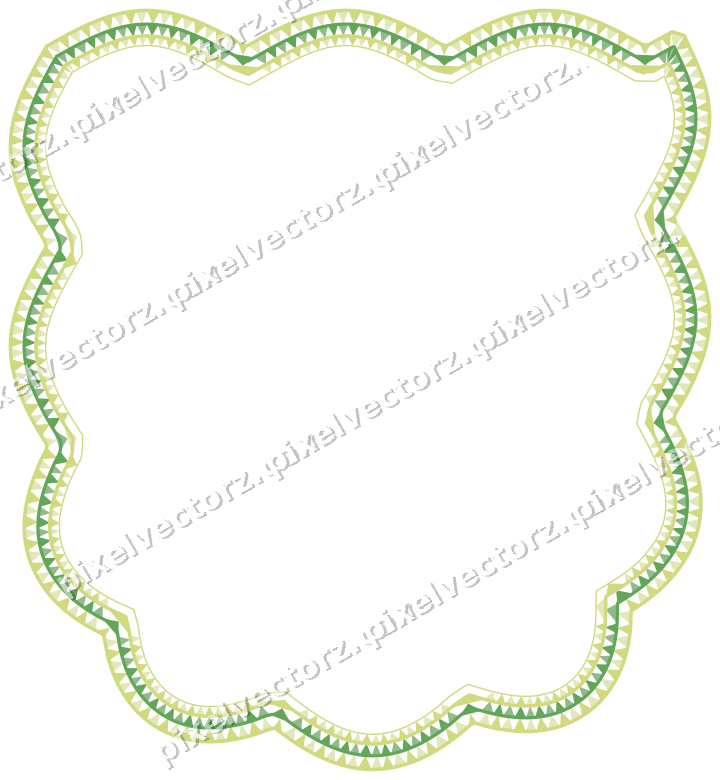 Dekorativer Zierrahmen in Limette und Gelb mit Wappen und Lappenrand