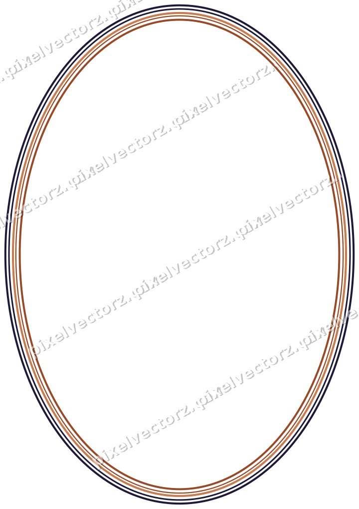 Dekorativer Zierrahmen in Orange und Blau mit Oval
