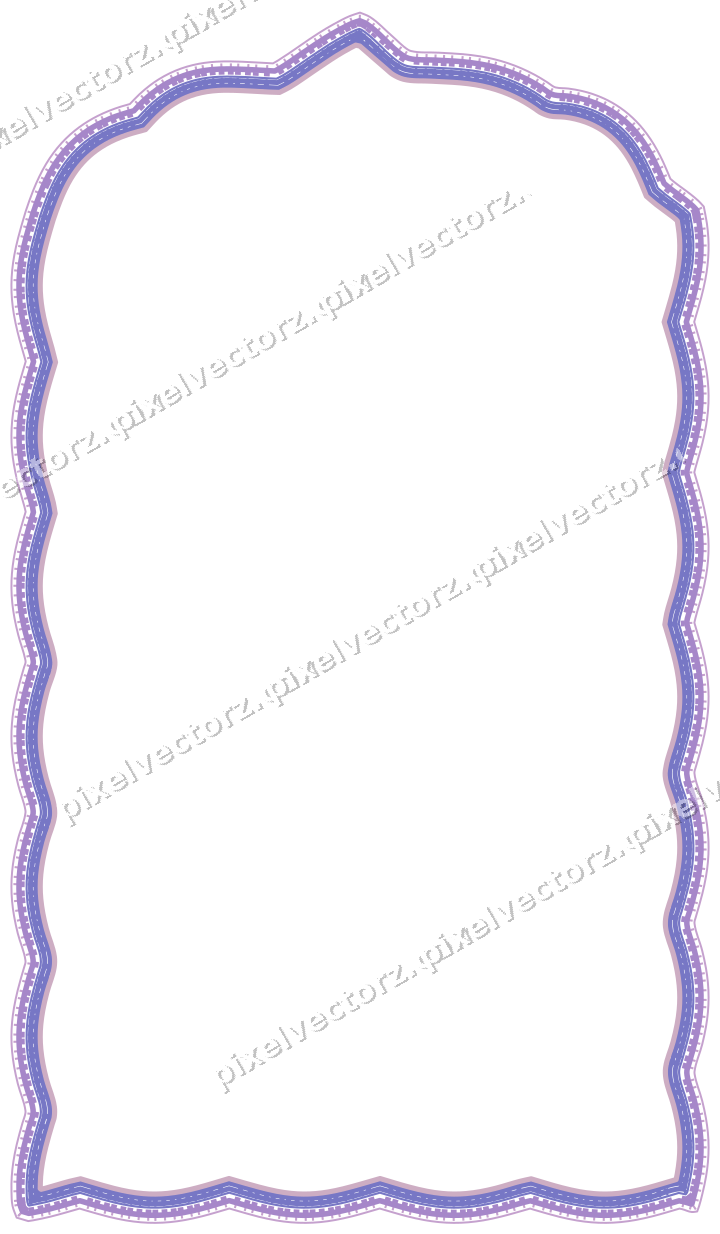 Dekorativer Zierrahmen in Violett und Blau mit Tafel und Eselsrücken