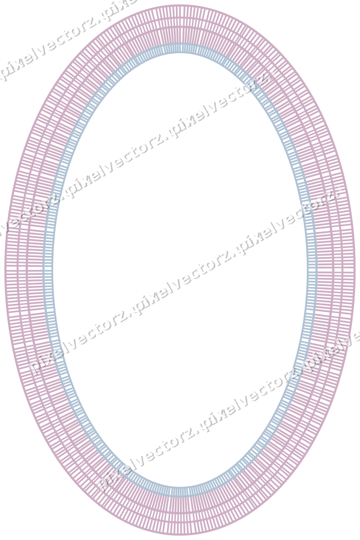 Dekorativer Zierrahmen in Violett und Blau mit Oval und Schraffur
