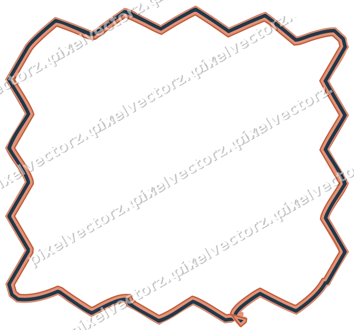 Dekorativer Zierrahmen in Orange und Türkis mit Tafel und Spitzbogen