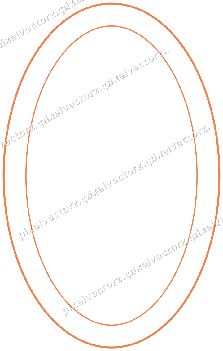 Dekorativer Zierrahmen in Orange und Petrol mit Oval