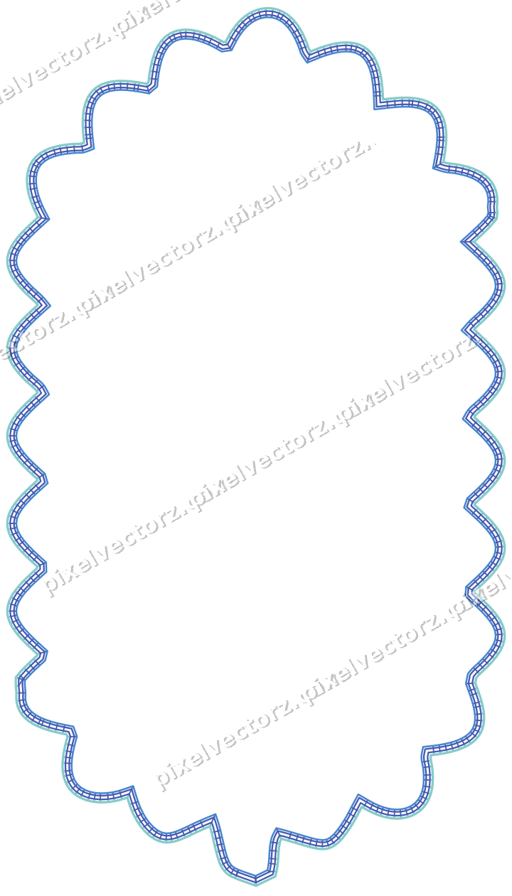 Dekorativer Zierrahmen in Blau und Türkis mit Tafel und Spitzbogen