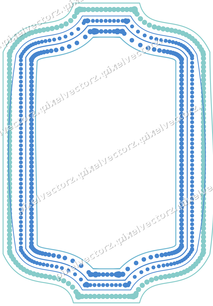 Dekorativer Zierrahmen in Blau und Türkis mit Tafel
