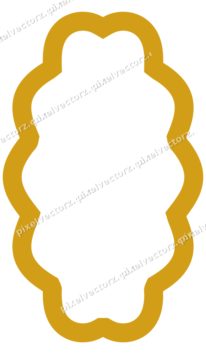 Dekorativer Zierrahmen in Bernstein und Blau mit Oval und Lappenrand