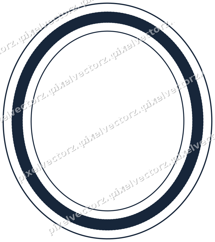 Dekorativer Zierrahmen in Dunkelblau und Orange mit Oval